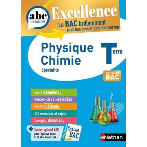 Physique-Chimie Terminale - Abc Excellence - Bac 2026 - Enseignement De Spécialité Tle - Cours Complets, Notions-Clés Et Vidéos, Points Méthode, Exercices Et Corrigés Détaillés - Epub