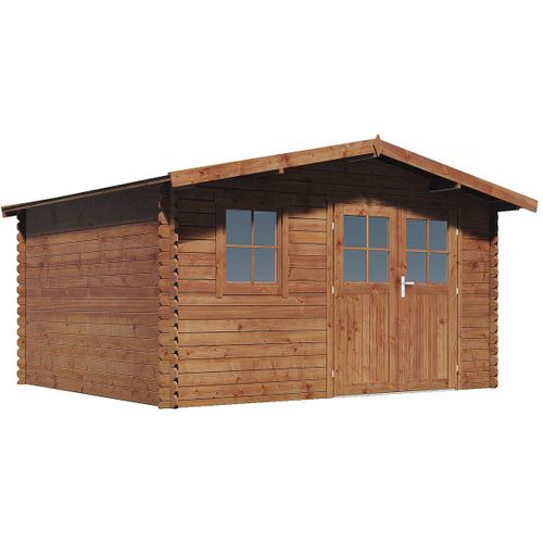 Abri De Jardin En Bois Traité Marron Autoclave 14 M² "Valmont" - 28 Mm