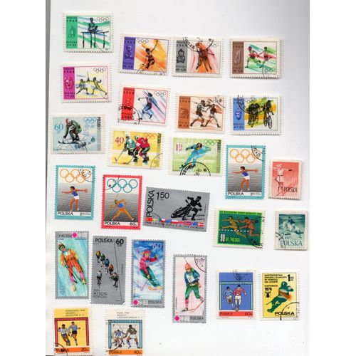 Pologne- Lot De 26 Timbres Oblitérés- Divers Sports- Jeux