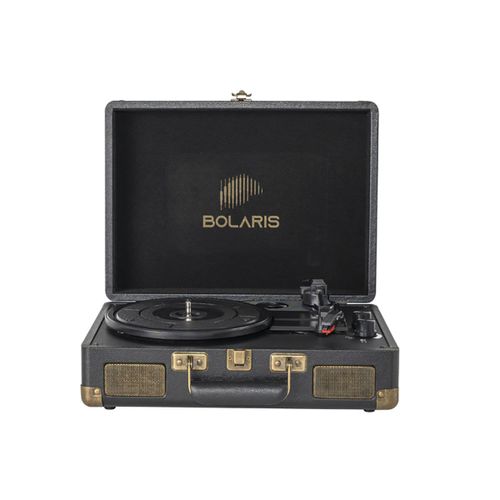 Platine Vinyle Modèle Bolaris 3 W Bluetooth Portable avec Haut-Parleurs Noir