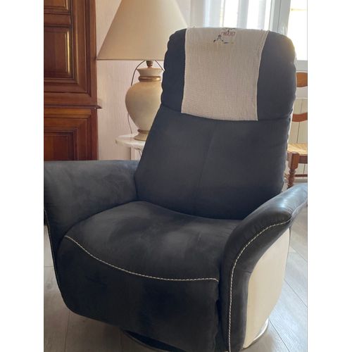Fauteuil Relaxant Bleu Et Blanc