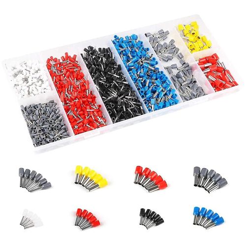 1200pcs Étanche À Sertir Terminal Embouts Connecteur Isolé Cordon Broche Bout Embouts Avec Boîte Portable Fg-hy