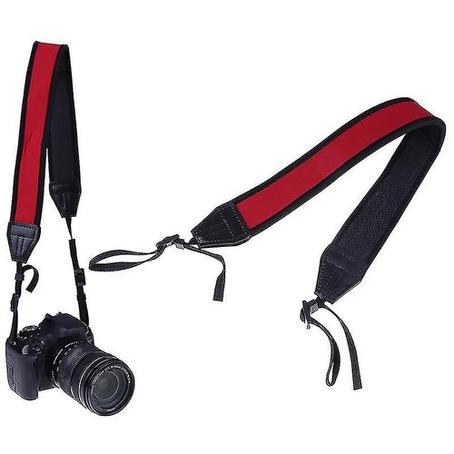 Sangle de cou rouge en néoprène antidérapant pour appareil photo reflex numérique jumelles Nikon Canon Fuji-hao