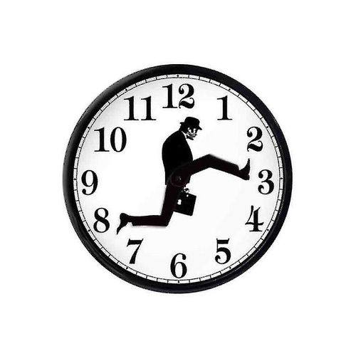 Inspiration Silly Walk Horloge murale Créative Silencieuse Muet Horloge Art Mural Pour La Vie à la Maison (noir Blanc) 1pc