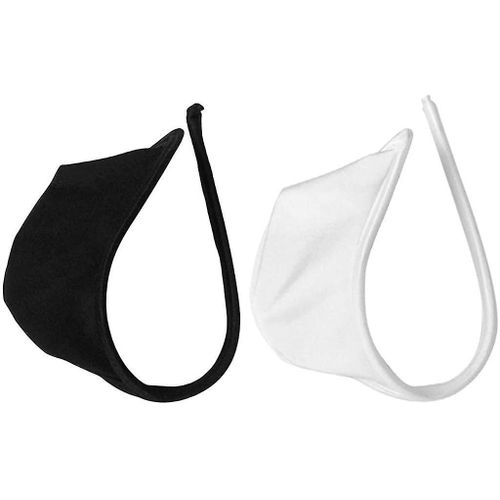 2/Pack Hommes Élastique C String String Sous-Vêtements Invisible Culotte Blanc Noir-Hy