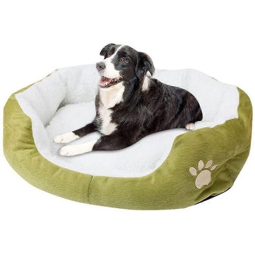 Petit Lit Pour Chien Lavable Rond Imperméable À L'eau Canapé-Lit Fruit Vert