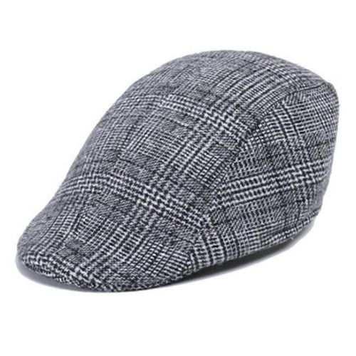 Gavroche Béret Pour Homme, Casquette Plate Réglable, Style Européen Américain, Chapeau De Peintre Respirant Automne Et Hiver, Motif Sergé Noir Et Blanc