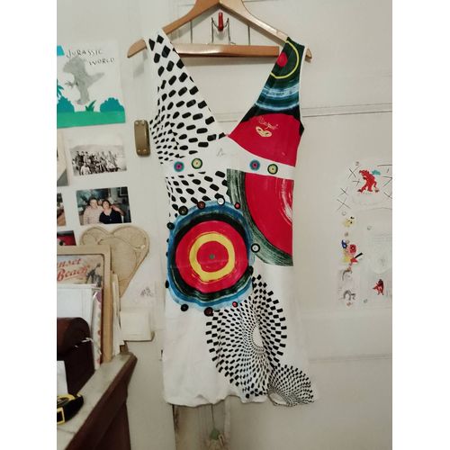Robe Boule Blanche Motifs Colorés 40 L Desigual.