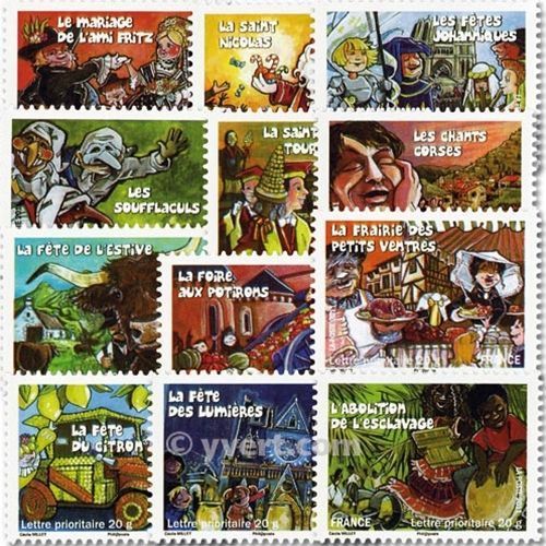 Fêtes Et Traditions De Nos Régions (2) Série Complète Année 2011 Autoadhésifs N° 578 579 580 581 582 583 584 585 586 587 588 589 Yvert Et Tellier