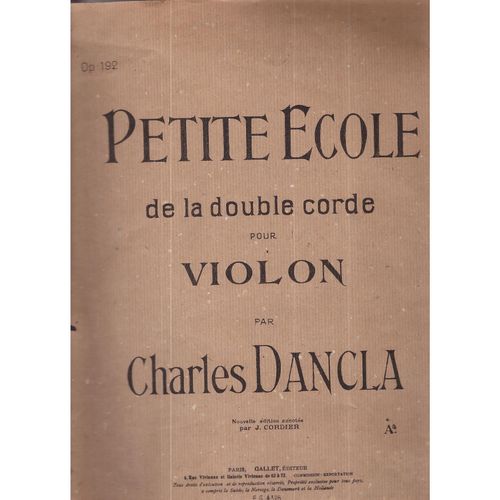 Petite Ecole De La Double Corde Pour Violon Par Charles Dancla