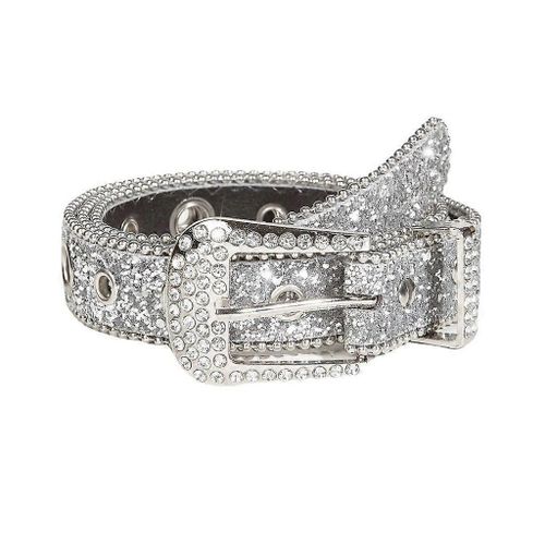 Adjust Pin Buckle Diamond Waist Belt Adult Western Full Sequin Adjustable Belt