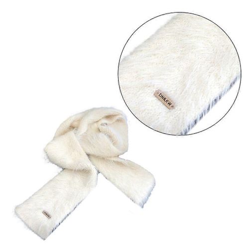 Ladies Harajuku Scarf Versatile Girls Knit Decorative Scarf With Cloth Decals