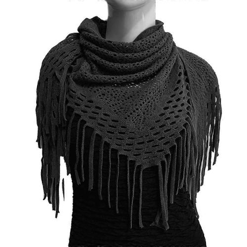 Écharpe Triangulaire En Tricot À La Mode Avec Franges Pour Les Femmes Foulard D'hiver Wrap