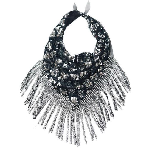Rhinestones Tassels Bandana Scarf Turbans For Women Male Soft Headscarf