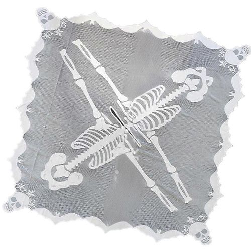 Halloween Lace Shawl Poncho For Women Lady Skull White Shawl Proms