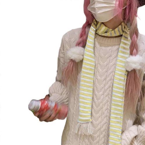 Windproof Scarf Subculture Striped Neck Scarf Women Spring Autumn Shawl Scarves