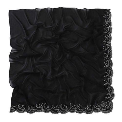 Studded Strass Hijab Scarf Shawl For Women, Black Hijab Head Scarf Shemagh