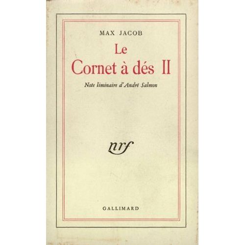 Le Cornet À Dés (Tome 2). Note Liminaire D'andré Salmon