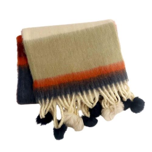 Girls Thicken Warm Scarf Dopamine Rainbow Scarf Soft Cashmerefeel Shawl Scarf