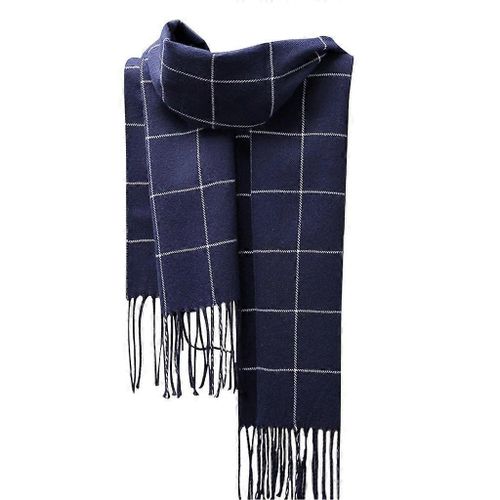 Fashion Fringed Check Scarf Male Warm Scarf Female Winter Scarf New Year Gift