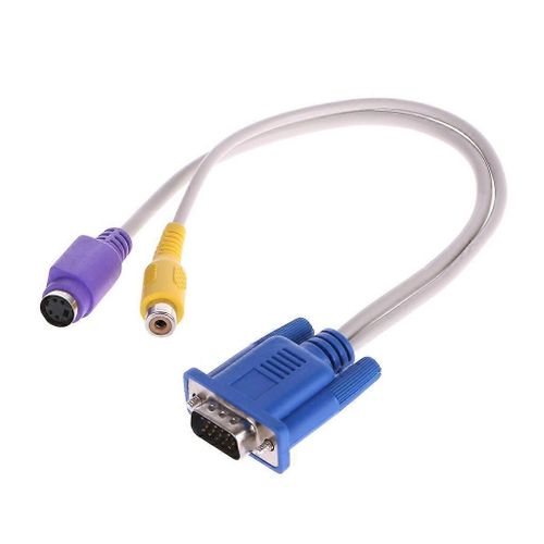 Câble vidéo VGA mâle vers TV S-Vidéo RCA AV Convertisseur Adaptateur de câble pour PC HDTV