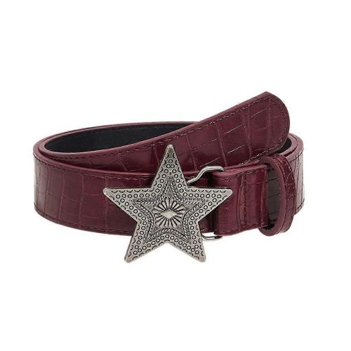Embossing Belt Star Buckle Belts Elegant Waistband Pants Belt Casual Waiststrap