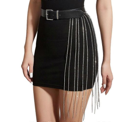 Pu Leather Belt Decorative Long Tassels Waist Band Ornament With Metal Hasp