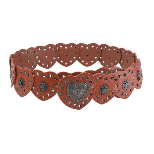 Creative Heart Buckle Waist Belt Adjustable Pu Belt For Girl Jeans Skirt Coat