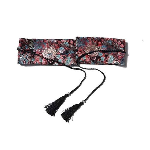Adjustable Length Weaving Belt Feature Stylish Tassels Vintage Han Fu Waistband