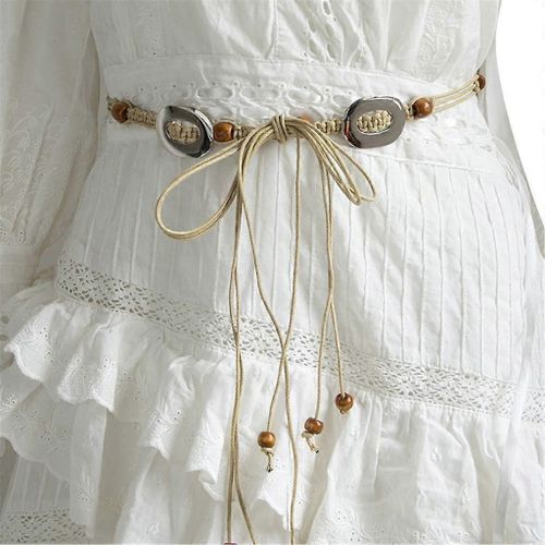 Cowgirl Waist Belt For Girls Beach Proms Party Stage Vintage Woven Tie Belt