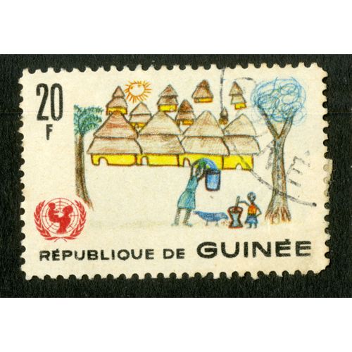 Timbre Oblitéré République De Guinée, 20 F