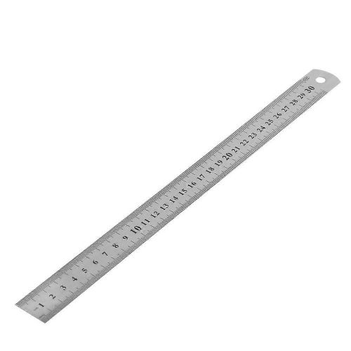 30CM 12 » Acier Inoxydable Poche Pochette Métrique Règle En Métal Mesure Double Face