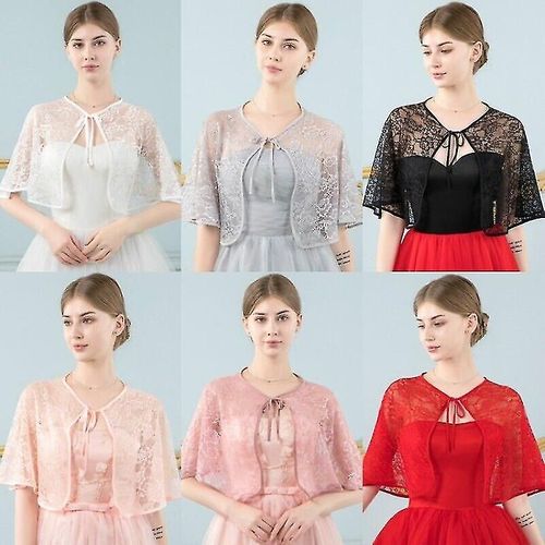 Femmes Dentelle Haussement D'épaules Boléro Cape Mariée Cover Up Wrap Tippet Accessoire De Mariage Fcz Qkd