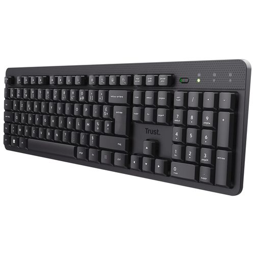 Trust ODY II Clavier sans Fil Silencieux AZERTY, Touches Plates Flottantes, Récepteur USB RF 2.4GHz, Clavier pour PC - Noir