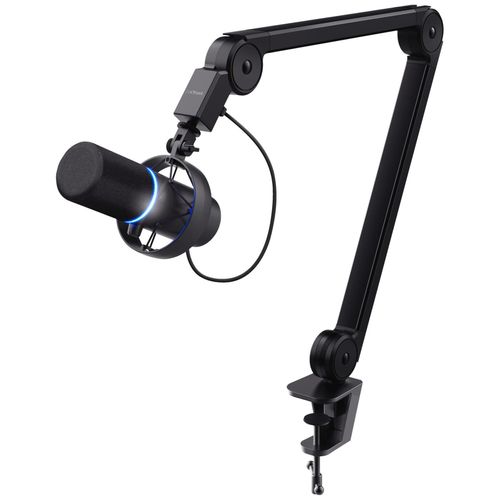 Trust Gaming GXT 255+ Onyx Micro Gaming Professionnel avec Bras, Cardioïde, Microphone Perche USB pour PC, Gamer, Streaming