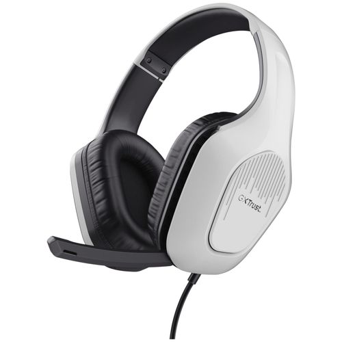 Trust Gaming GXT 415W Zirox Casque Gaming Léger avec Transducteurs 50 mm pour PC, Xbox, PS4, PS5, Switch, Mobile, Audio Jack 3.5 mm, Câble de 2 m, Casque Gamer Filaire Over-Ear avec Micro - Blanc