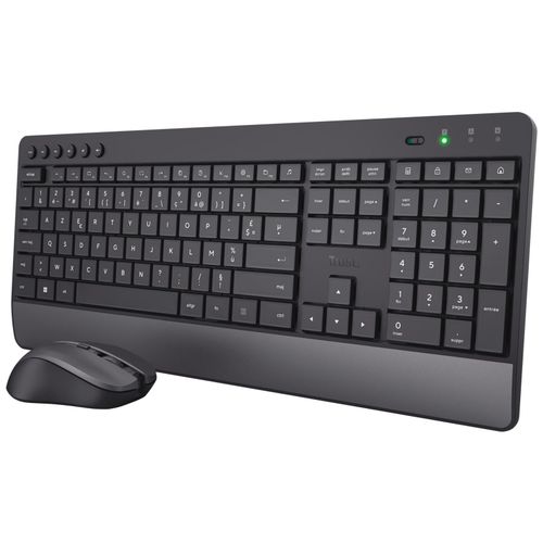 Trust Trezo Ensemble Clavier Souris sans Fil, Configuration AZERTY Français, Conception Durable, Clavier Silencieux et Ergonomique, Batterie Longue Durée 48 Mois, 2.4 GHz, PC, Portable, Ordinateur