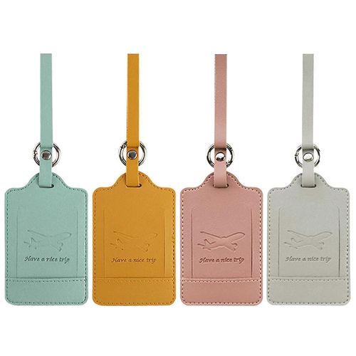 4pcs Valise de voyage PU Cuir Étiquette de bagage Carte de visite Étiquette de bagage sécurisée