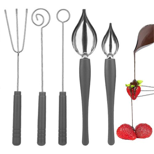 5pcs Cuisine Précision Culinaire Dessin Cuillère Set Facile Nettoyer Dessert Décoration