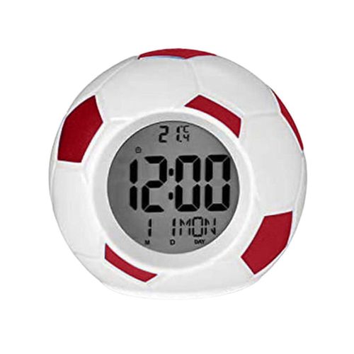 Sinknap Réveil Lisse Exquis Artisanat Créatif Sans Bavure Manuel Mécanique Montre Temps Abs Football Lumineux Sound Control Horloge Anniversaire