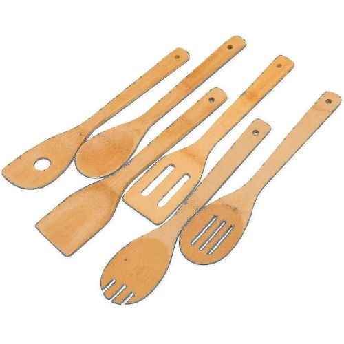 Ensemble D'ustensiles De Cuisine Cuillères En Bois - Spatules De Cuisine En Bambou 6 Pièces Pour Ustensiles De Cuisine Antiadhésifs Comme Chauffage De La Maison