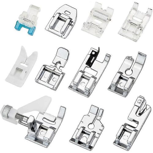 11pcs Presser Pieds, Kit De Machine À Coudre Remplacement Presser Pieds Pièces Accessoires Pour Certains Frère Singer Janome Toyota Home Sewing Machine Modèles