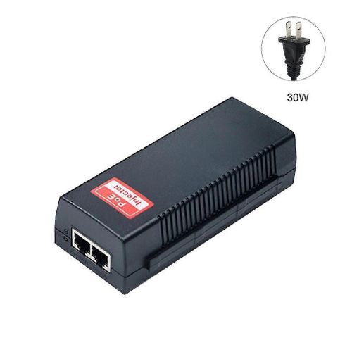 Injecteur Poe passif 100mbps 30watts 48v Ac100   240v Jusqu'à 100mètres (328pieds)