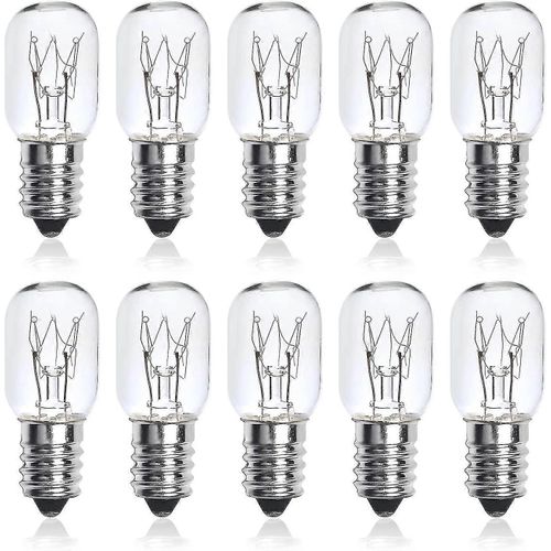 10-Pack 25w Ses E14 Petite Edison Vis Pygmée Ampoules, Dimmable T22 Clair Incandescent Four Ampoule Himalayan Sel Lampe Ampoule Appareil Ampoule Compa