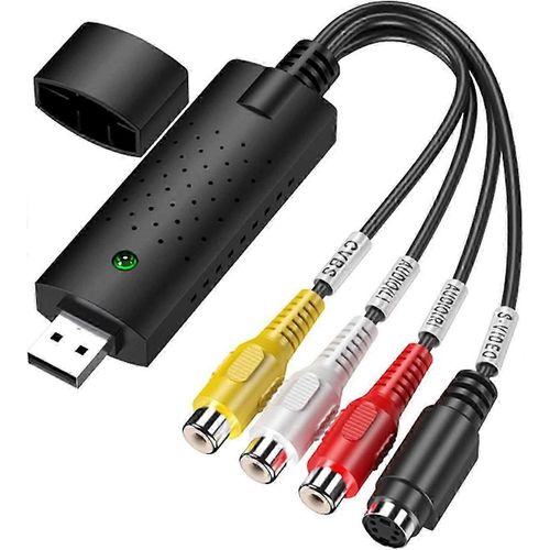 Convertisseur VHS vers numérique,Carte de capture vidéo VHS vers DVD Hi8,Adaptateur de convertisseur audio vidéo numérique,Convertisseur VHS vers USB,DVD,USB 2.0 pour Windows 10/8/7 a
