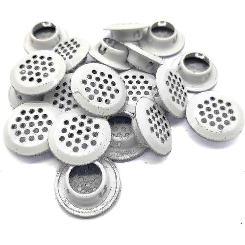 20pcs Air Vents 19mm Circular Soffite Vent Acier inoxydable Round Vent Mesh Hole Louver pour Cuisine Salle de bain Cabinet Armoire (blanc)