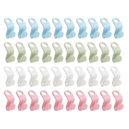 40 Pcs Vêtements Cintre Connecteur Crochets Placard Cintres Organisateur Clip peu encombrant