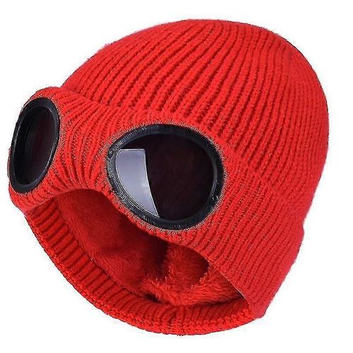 Nouveau chapeau de lentille d'hiver lunettes de sécurité lentille bonnet chapeau tricoté épaisse polaire casquette chaude adulte multifonctionnel unisexe chapeaux