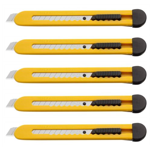Olfa Lot De 5 Cutters Spc-1 Corps Abs Lame 9mm Noir Jaune