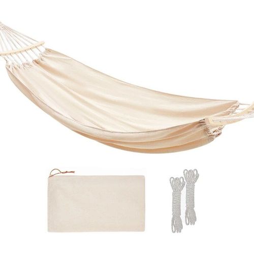 190 Par 80 - Lit Balançoire Hamac Avec Barre En Bois 1 Personne 2 Personnes Tissu Double Épaissi F2tc